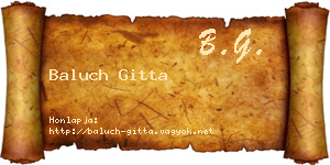 Baluch Gitta névjegykártya
